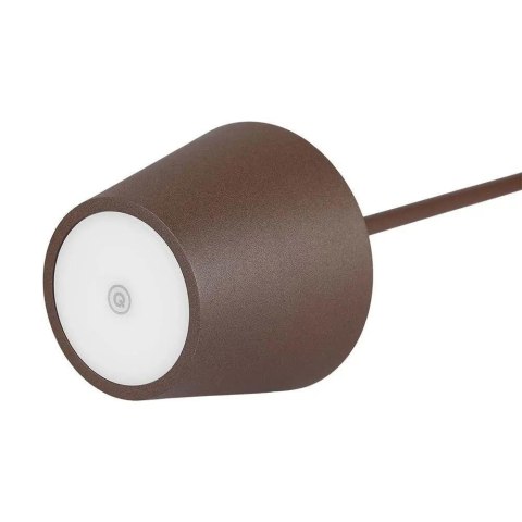 Lampka biurkowa nocna V-TAC 2W LED 38cm ładowanie ściemnianie IP54 brąz corten VT-7522 3000K 200lm