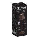 Lampka biurkowa nocna V-TAC 2W LED 38cm ładowanie ściemnianie IP54 brąz corten VT-7522 3000K 200lm