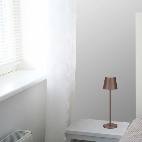 Lampka biurkowa nocna V-TAC 2W LED 38cm ładowanie ściemnianie IP54 brąz corten VT-7522 3000K 200lm