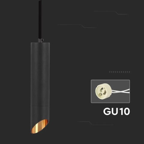 Oprawa zwieszana V-TAC GU10 GU10 czarny+złoty 55x300mm VT-975-300 3 lata gwarancji