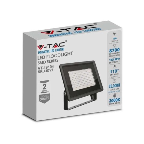 Naświetlacz LED V-TAC 100W SMD F-class czarny VT-49104 4000K 8700lm