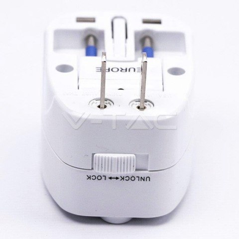 Uniwersalny adapter podróżny z zabezpieczeniem V-TAC