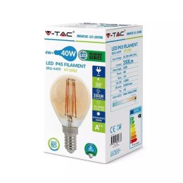 Żarówka LED V-TAC 4W Filament E14 P45 Kulka Bursztyn VT-1835 2200K 350lm