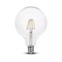 Żarówka LED V-TAC 4W filament E27 G125 ściemnialna VT-1994D 2700K 320lm