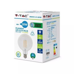 Żarówka LED V-TAC 4W filament E27 G125 ściemnialna VT-1994D 2700K 320lm