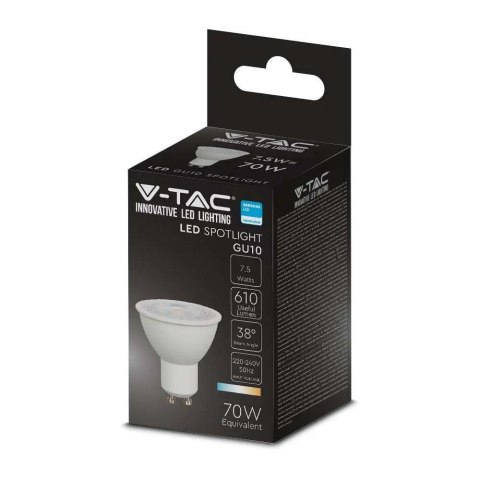 Żarówka LED V-TAC SAMSUNG CHIP GU10 7,5W 38st VT-291 6500K 610lm 5 lat gwarancji