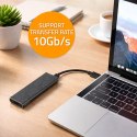 Qoltec Aluminiowa Obudowa | Kieszeń na dysk M.2 SSD | NVMe | PCIe | USB-A | USB-C 3.1 Gen. 2 | Super speed 10Gb/s | 4TB | Grafit