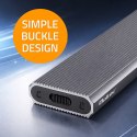 Qoltec Aluminiowa Obudowa | Kieszeń na dysk M.2 SSD | NVMe | PCIe | USB-A | USB-C 3.1 Gen. 2 | Super speed 10Gb/s | 4TB | Grafit