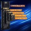 Qoltec Aluminiowa Obudowa | Kieszeń na dysk M.2 SSD | NVMe | PCIe | USB-A | USB-C 3.1 Gen. 2 | Super speed 10Gb/s | 4TB | Grafit