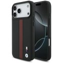 BMW M Perforated Stripe Logo MagSafe - Etui iPhone 17 Pro Max (czerwony)