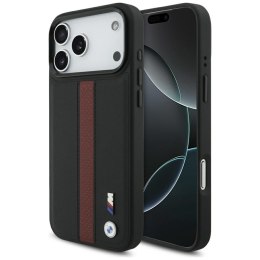 BMW M Perforated Stripe Logo MagSafe - Etui iPhone 17 Pro Max (czerwony)