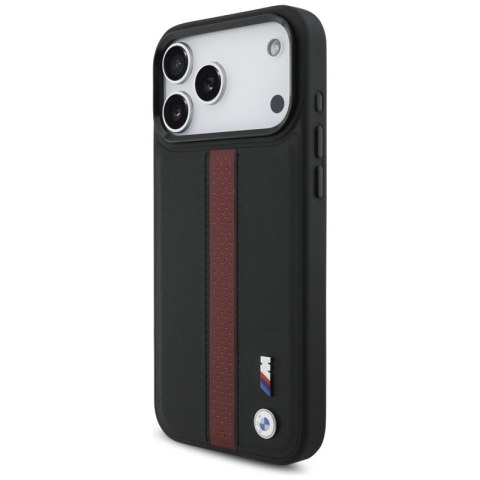 BMW M Perforated Stripe Logo MagSafe - Etui iPhone 17 Pro Max (czerwony)