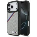 BMW M Tricolor Metal Logo MagSafe - Etui iPhone 17 Pro (szary)