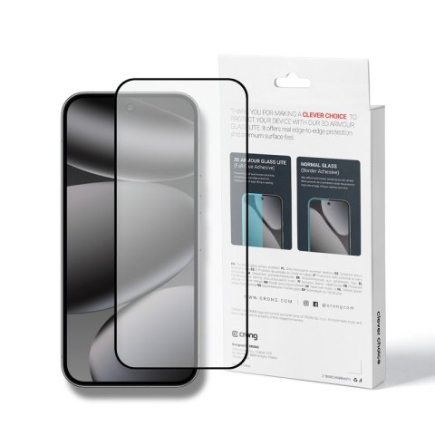 Crong 3D Armour Glass Lite - Hartowane szkło Full Glue do Google Pixel 9 Pro XL / 10 Pro XL
