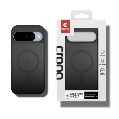 Crong Hybrid Matte Magnetic - Etui MagSafe Google Pixel 10 (czarny)