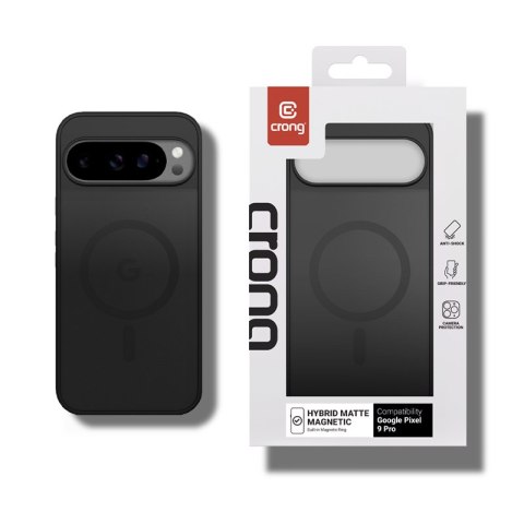 Crong Hybrid Matte Magnetic - Etui MagSafe Google Pixel 9 Pro (czarny)