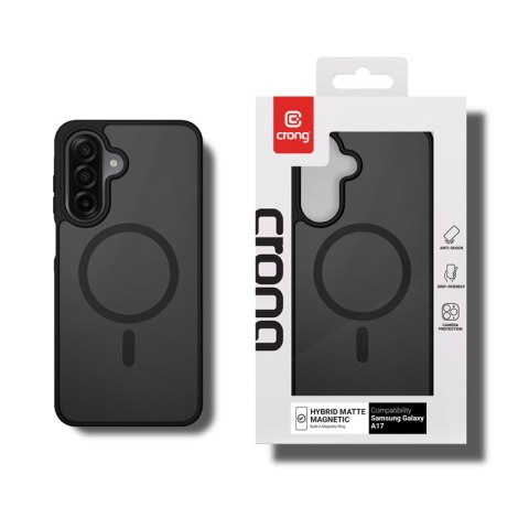 Crong Hybrid Matte Magnetic - Etui MagSafe Samsung Galaxy A17 (czarny)