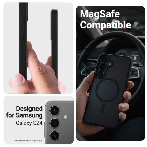 Crong Hybrid Matte Magnetic - Etui MagSafe Samsung Galaxy S24 (czarny)