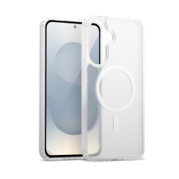 Crong Hybrid Matte Magnetic - Etui MagSafe Samsung Galaxy S25 (biały)