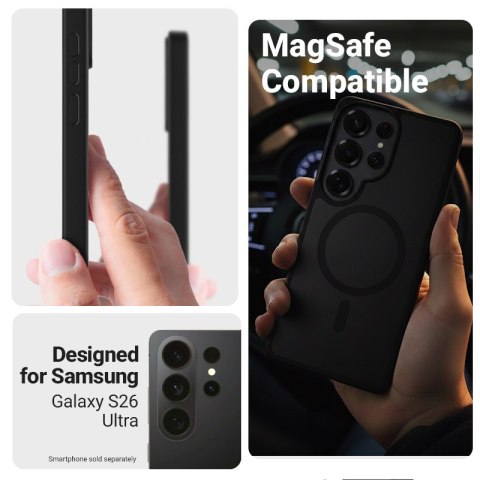 Crong Hybrid Matte Magnetic - Etui MagSafe Samsung Galaxy S26 Ultra (czarny)