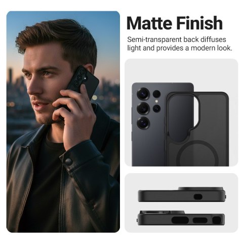 Crong Hybrid Matte Magnetic - Etui MagSafe Samsung Galaxy S26 Ultra (czarny)