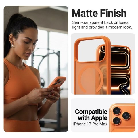 Crong Hybrid Matte Magnetic - Etui MagSafe iPhone 17 Pro Max (pomarańczowy)