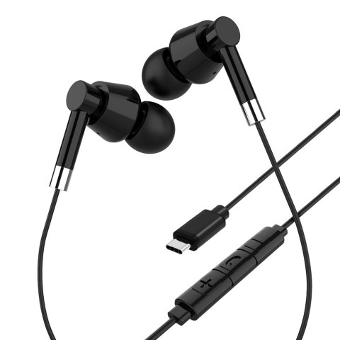 EARPHONES ALL USB-C - Słuchawki douszne z mikrofonem do smartfonów/tabletów z portem USB-C. Czarne