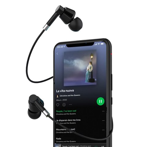 EARPHONES ALL USB-C - Słuchawki douszne z mikrofonem do smartfonów/tabletów z portem USB-C. Czarne