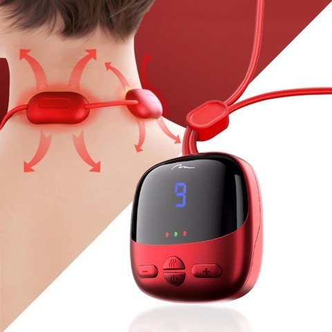EMS NECK MASSAGER - Masażer EMS do szyi i karku (Elektrostymulacja Mięśni). 4 tryby i 9 poziomów intensywności. Funkcja ciepłego