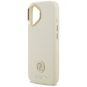 Guess Grained Strass Logo MagSafe - Etui iPhone 17 (beżowy)