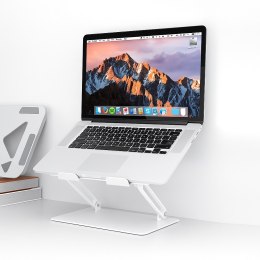 LAPTOP STAND (biały) - Regulowana, ergonomiczna podstawka pod laptopa 10-17 cali. Masywna, stalowa konstrukcja połączona z antyp