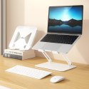 LAPTOP STAND (biały) - Regulowana, ergonomiczna podstawka pod laptopa 10-17 cali. Masywna, stalowa konstrukcja połączona z antyp