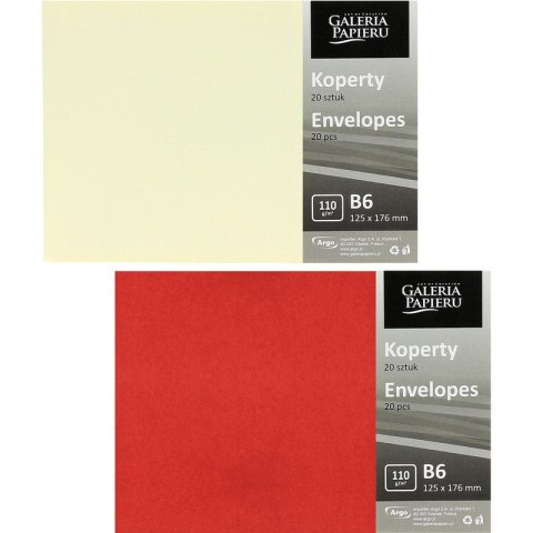 Koperty ozdobne Galeria Papieru B6 czerwone (20)