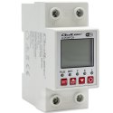 Qoltec Jednofazowy elektroniczny Przekaźnik Licznik zużycia energii 63A na szynę DIN | Timer | Tuya | Wi-Fi | LED