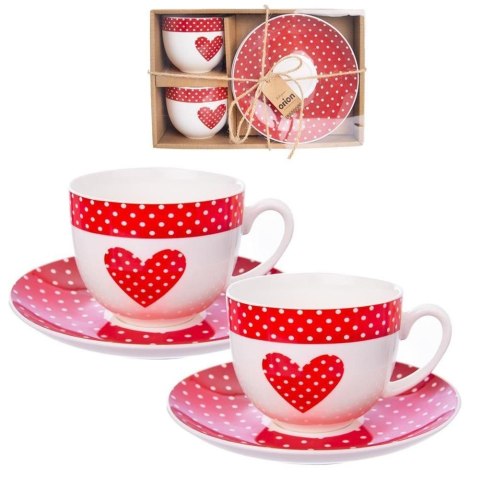 Filiżanki ze Spodkiem ORION TECKA 280 ml Porcelana do Zmywarki 2 szt.