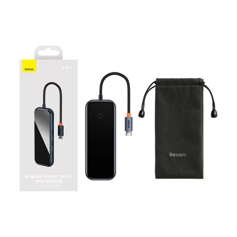 Hub BASEUS 4-portowy USB-C (ciemnoszara)