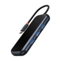 Hub BASEUS 4-portowy USB-C (ciemnoszara)