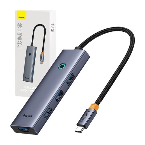 Hub BASEUS UltraJoy 4-portowy USB-C (szary)