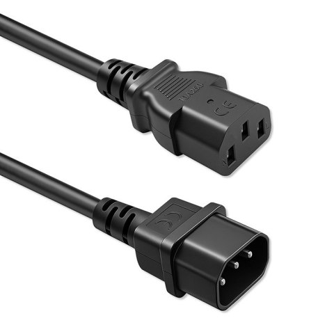 Qoltec Kabel zasilający IEC C13 | C14 | 3x0.75mm² | Czysta miedź Cu | 2m
