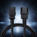 Qoltec Kabel zasilający IEC C13 | C14 | 3x0.75mm² | Czysta miedź Cu | 2m