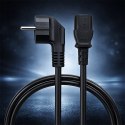 Qoltec Kabel zasilający | wtyczka kątowa SCHUKO CEE 7/7 (E/F) | IEC C13 | 3x0.5mm² | Czysta miedź Cu | 1.8m