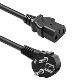 Qoltec Kabel zasilający | wtyczka kątowa SCHUKO CEE 7/7 (E/F) | IEC C13 | 3x0.75mm² | Czysta miedź Cu | 1.8m
