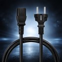 Qoltec Kabel zasilający SCHUKO CEE 7/7 (E/F) | IEC C13 | 3x1.00mm² | Czysta miedź Cu | 1.5m