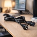 Qoltec Kabel zasilający SCHUKO CEE 7/7 (E/F) | IEC C13 | 3x1.00mm² | Czysta miedź Cu | 1.5m