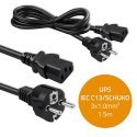 Qoltec Kabel zasilający SCHUKO CEE 7/7 (E/F) | IEC C13 | 3x1.00mm² | Czysta miedź Cu | 1.5m