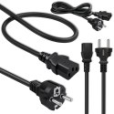 Qoltec Kabel zasilający SCHUKO CEE 7/7 (E/F) | IEC C13 | 3x1.00mm² | Czysta miedź Cu | 1.5m