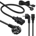 Qoltec Kabel zasilający | wtyczka kątowa SCHUKO CEE 7/7 (E/F) | IEC C13 | 3x1.00mm² | Czysta miedź Cu | 5m