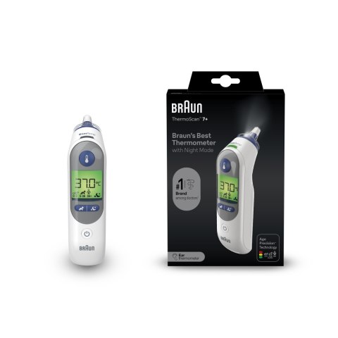 BRAUN IRT6525 THERMOSCAN 7+ Termometr douszny z latarką, trybem nocnym, Age Precision