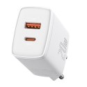 Ładowarka sieciowa BASEUS Compact Quick Charger 20W USB-A+USB-C (biała)