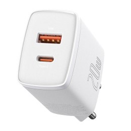 Ładowarka sieciowa BASEUS Compact Quick Charger 20W USB-A+USB-C (biała)
